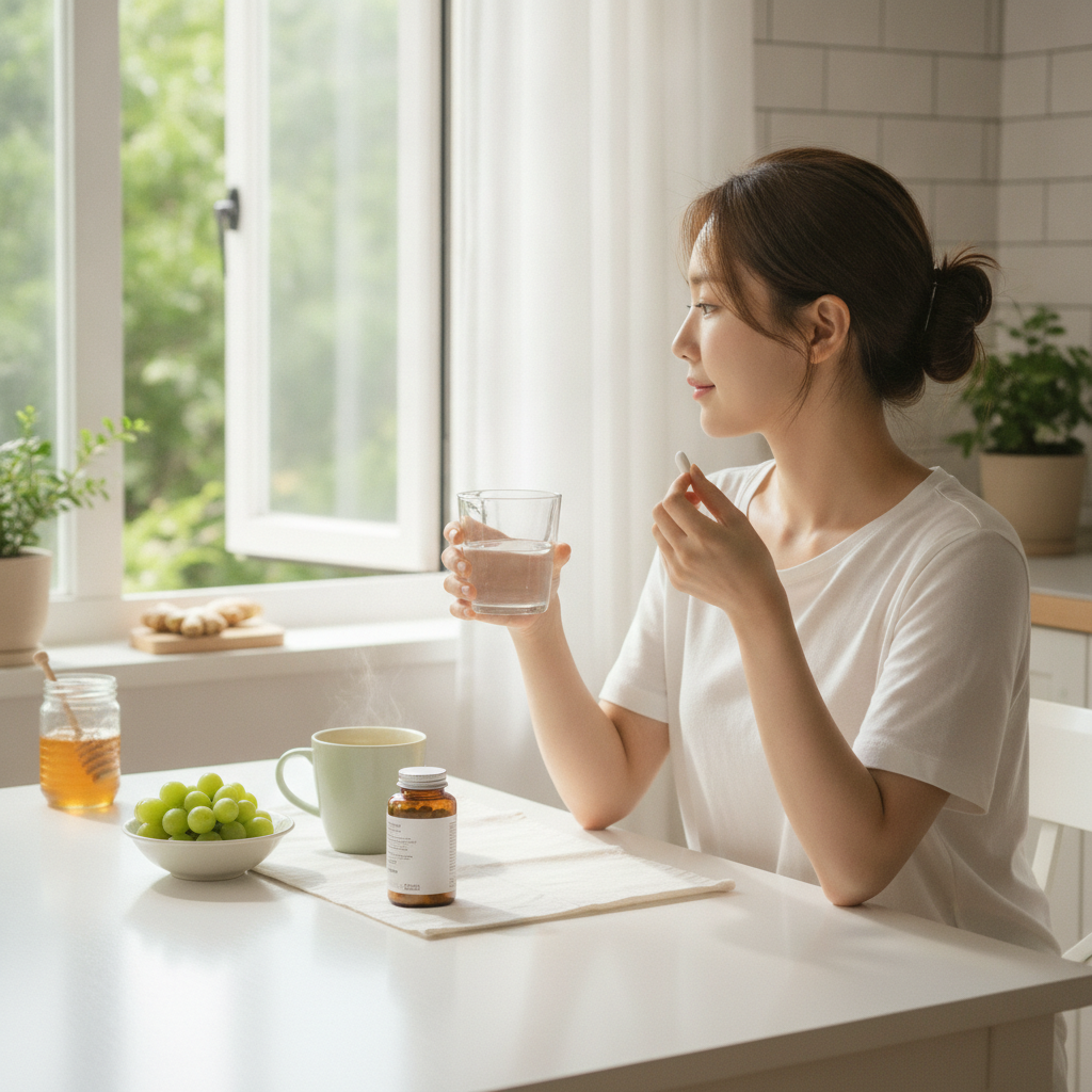기침에 좋은 차 - 호흡기 생활관리 루틴 장면