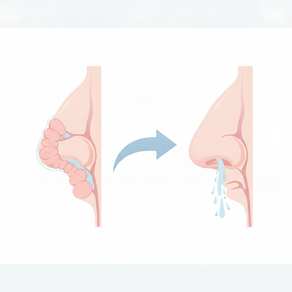 기침이 오래가는 이유 - 비강 구조와 코막힘 원리 설명 그림