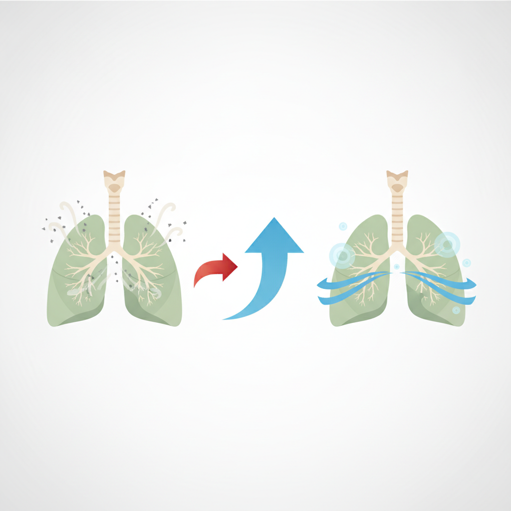 기침이 오래가는 이유, 단순 감기 아닌 폐·수면 건강 문제일 수도 - 호흡기 생활관리 원리 설명 그림