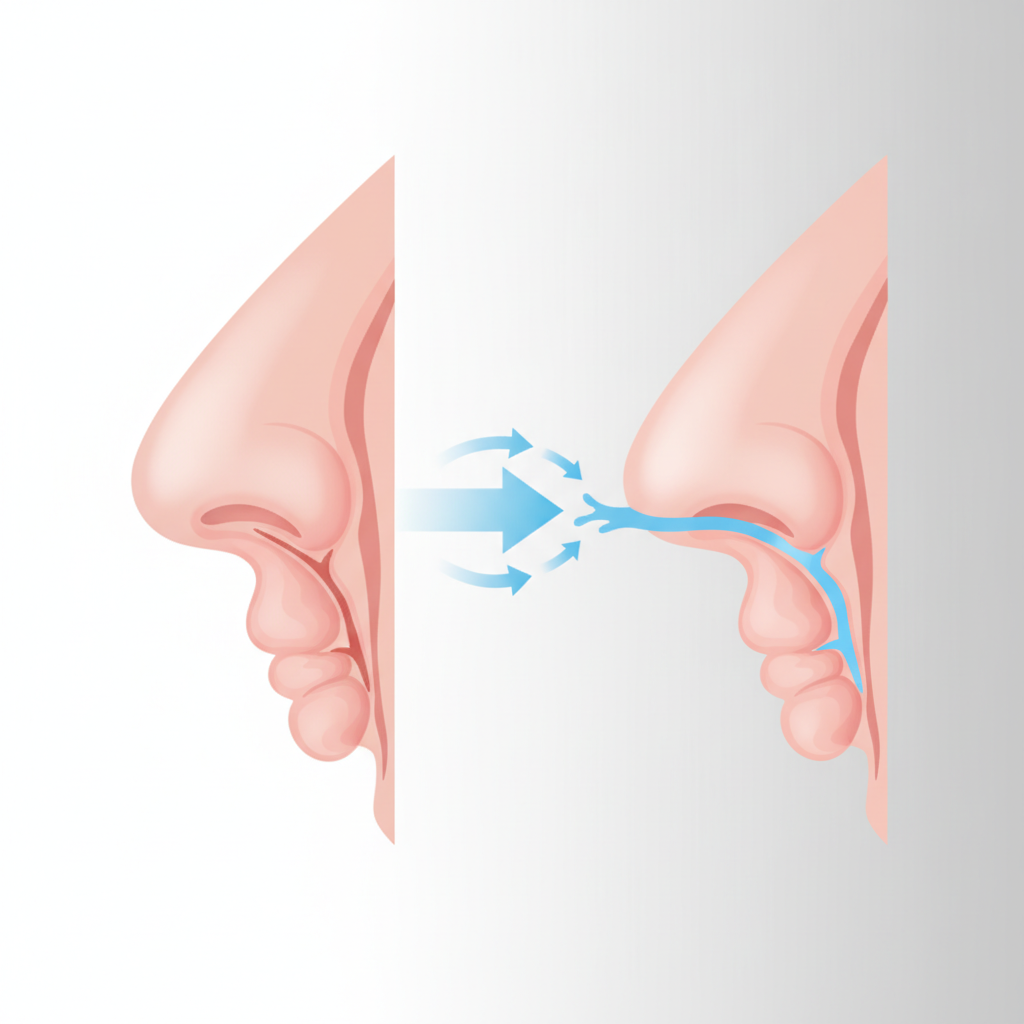 비염, 코막힘, 콧물 답답함 해소! 비염 코세척기 추천과 올바른 비강 관리 가이드 - 비강 구조와 코막힘 원리 설명 그림