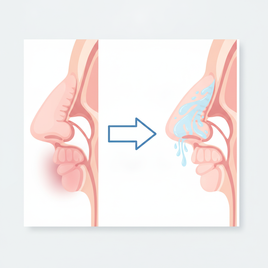 비염 코막힘 콧물, 답답함 해소를 위한 비강 관리: 코세척기 & 네블라이저 추천 가이드 - 비강 구조와 코막힘 원리 설명 그림
