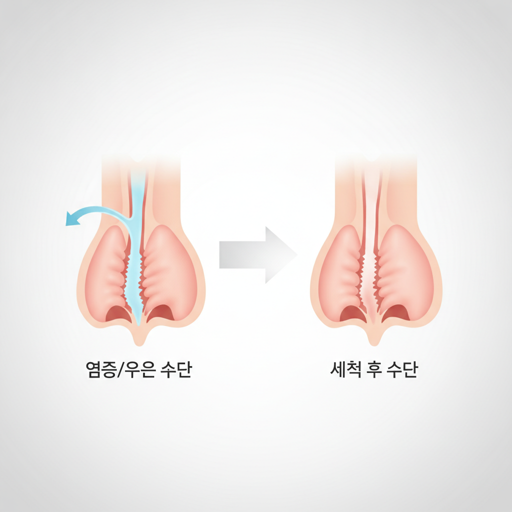 비염 코세척기 추천 가이드: 답답한 코, 시원하게 관리하는 비법 - 비강 구조와 코막힘 원리 설명 그림