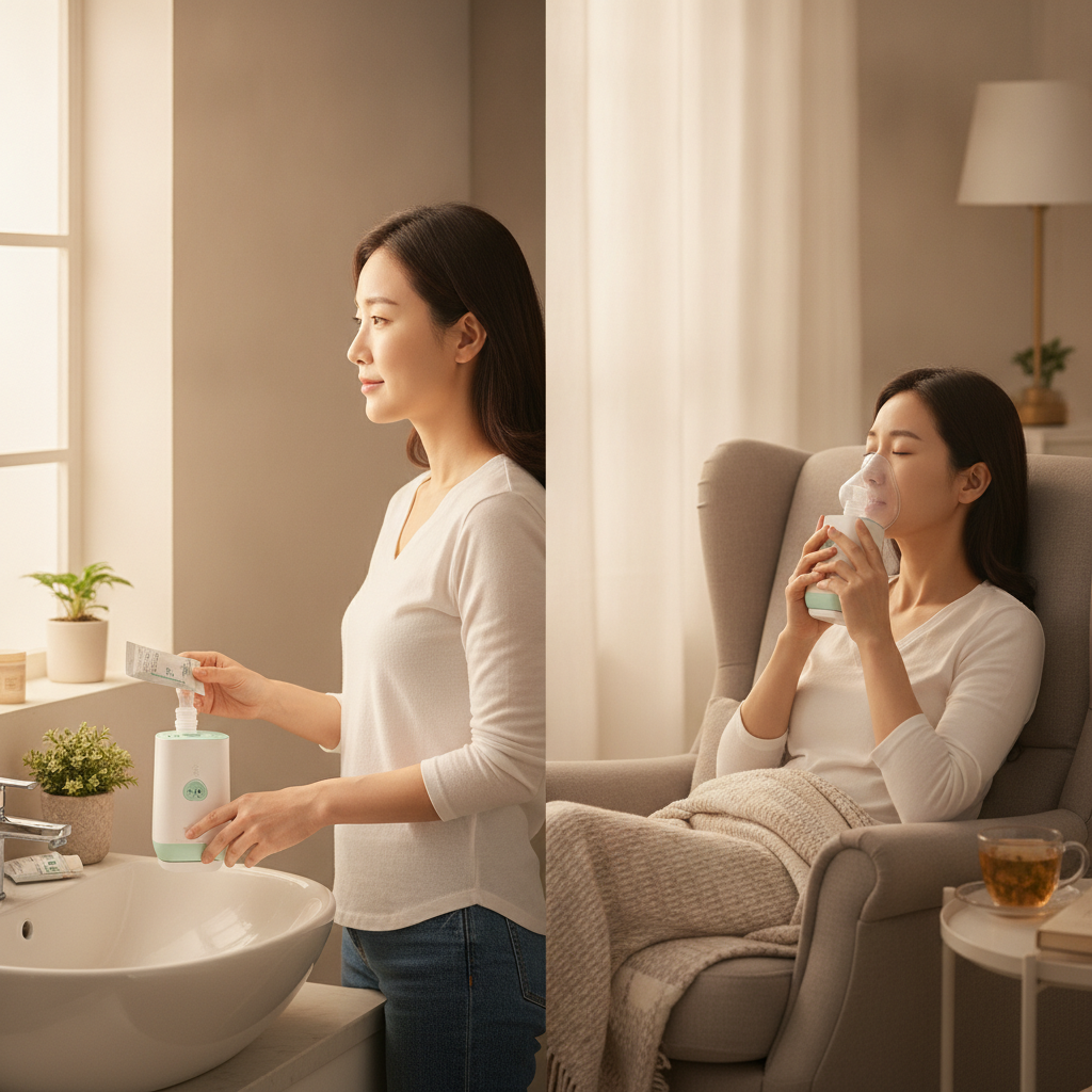 비염 코세척기 추천 가이드: 올바른 선택과 사용법으로 건강한 코 관리 시작하기 - 환절기 비강 관리 루틴 장면