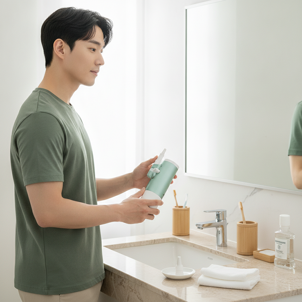 비염 코세척기 추천, 답답한 코 3-in-1 비강관리 솔루션으로 시원하게! - 환절기 비강 관리 루틴 장면
