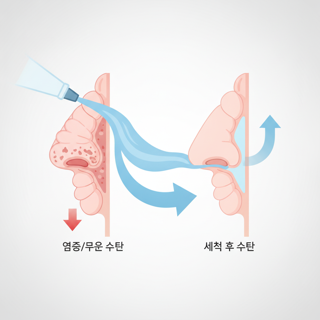 비염 코세척기 추천: 답답한 코, 시원하게 뚫는 비강 관리 가이드 - 비강 구조와 코막힘 원리 설명 그림