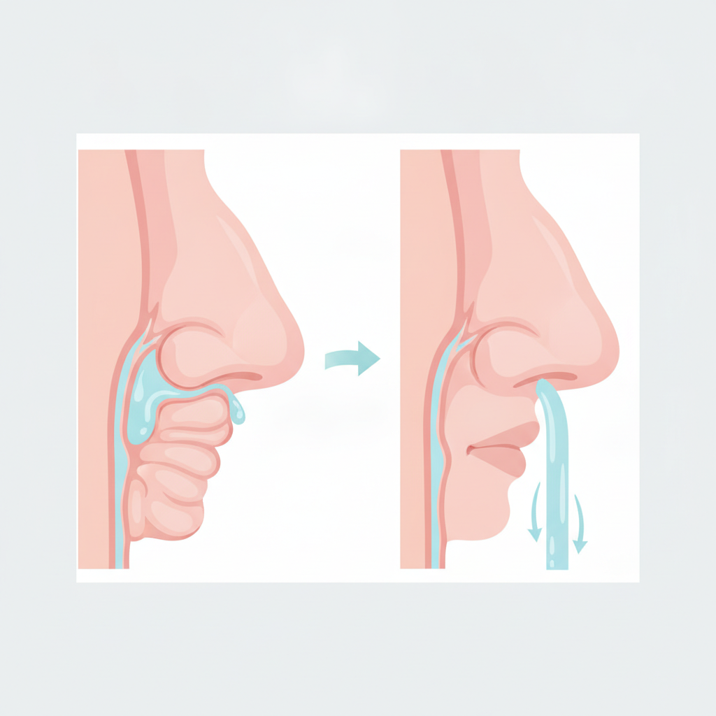 비염 코세척기 추천: 코막힘, 콧물 관리부터 호흡근 훈련까지, 현명한 비강 관리 가이드 - 비강 구조와 코막힘 원리 설명 그림