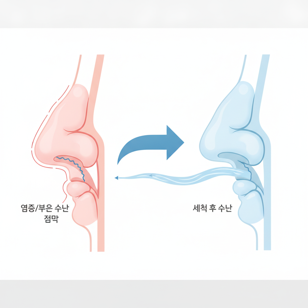 삼백초추출물 추천 - 비강 구조와 코막힘 원리 설명 그림