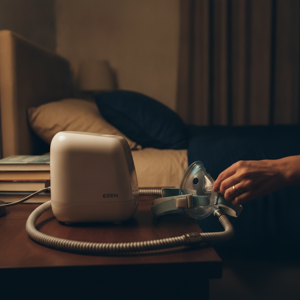 수면무호흡증의 핵심 치료법, 양압기(CPAP) 완벽 이해하기 - 이지앤 양압기 제품 소개 비주얼