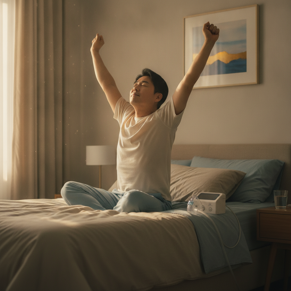 숙면을 방해하는 코골이, 수면무호흡증 해결책: 저소음 양압기 추천 가이드 - 수면무호흡 관리 대표 사진