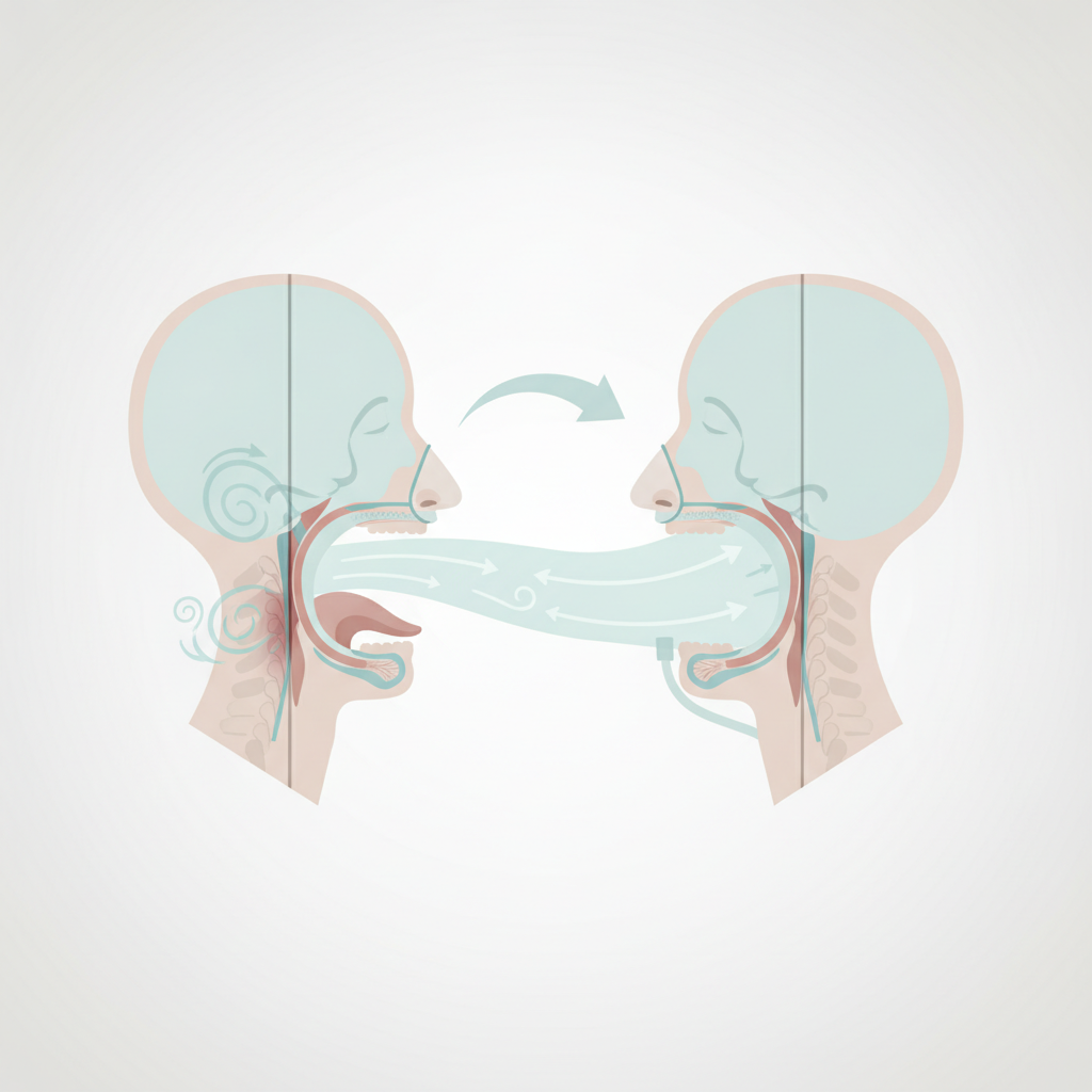 양압기 보험 기준, 어렵게만 느껴지시나요? 복잡한 수면무호흡증 치료비용, 쉽게 이해하기 - 양압기(CPAP/APAP) 기도 유지 원리 설명 그림
