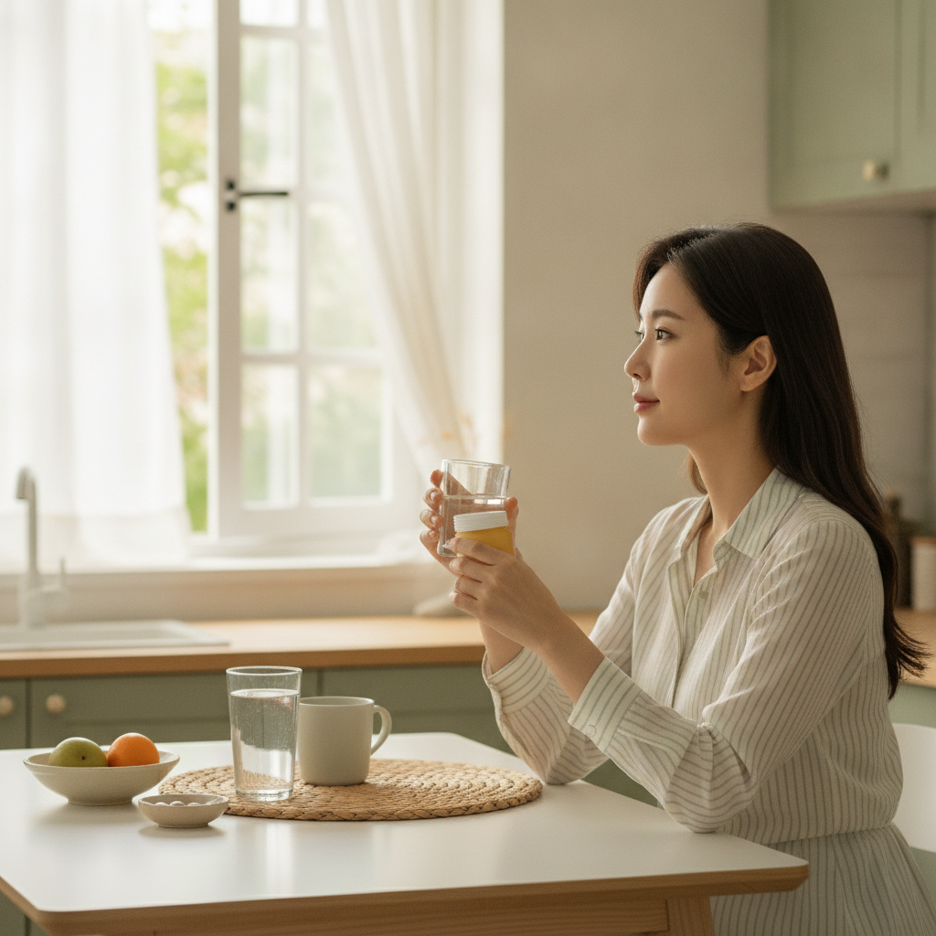 오래가는 기침과 약한 기관지, TF-343으로 현명하게 관리하는 법 - 호흡기 생활관리 루틴 장면