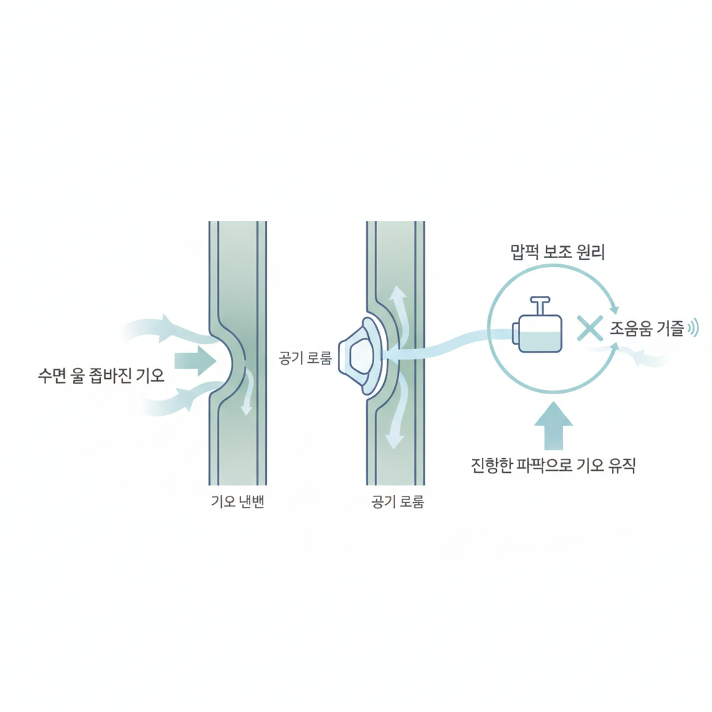 저소음 양압기 추천 - 양압기 작동 원리 설명 그림