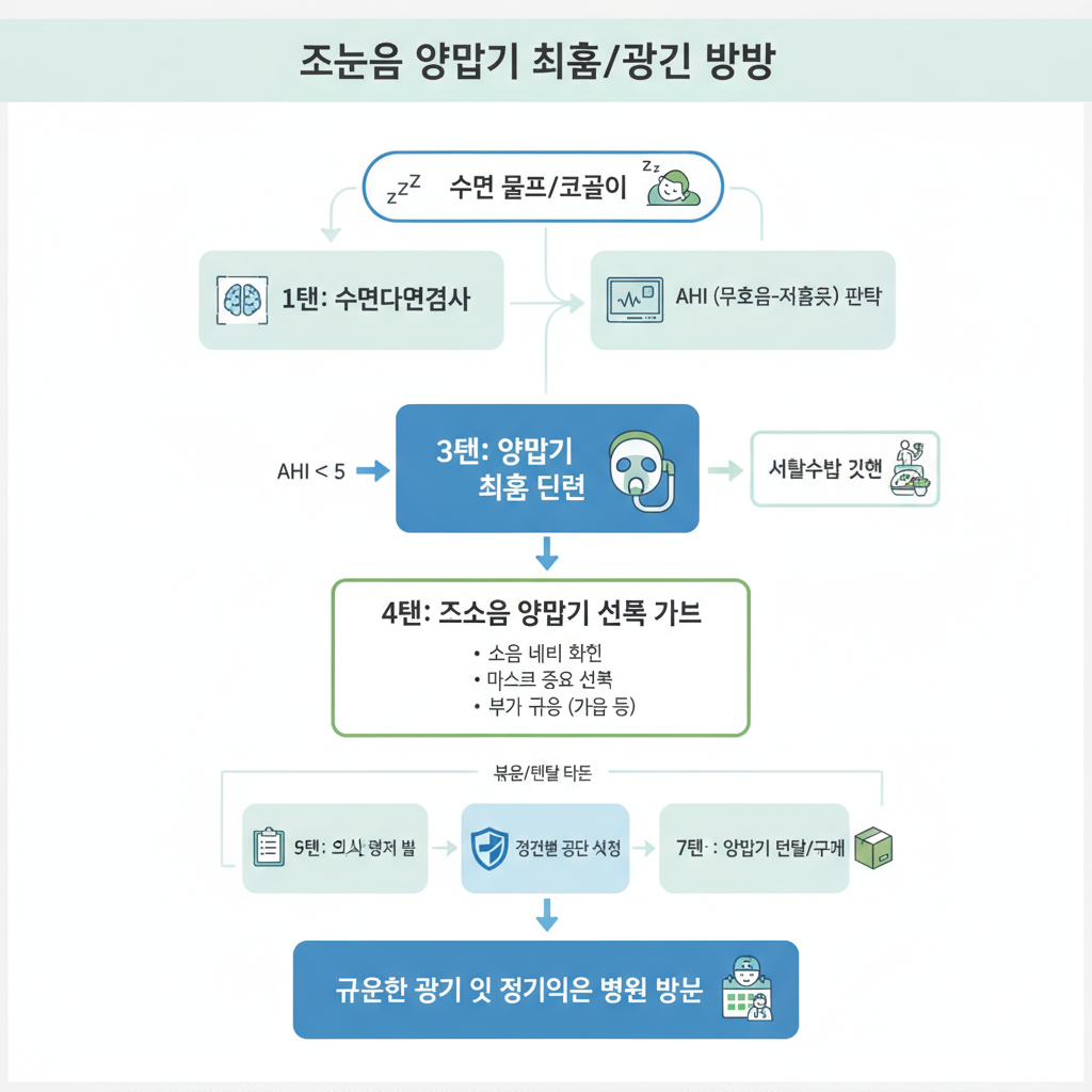 저소음 양압기 추천 - 보험 적용 흐름도