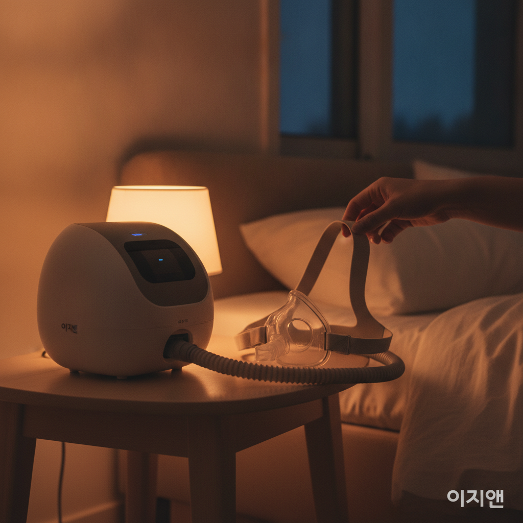 저소음 양압기 추천: 수면무호흡증 관리, 조용한 밤을 위한 현명한 선택 가이드 - 이지앤 양압기 제품 소개 비주얼