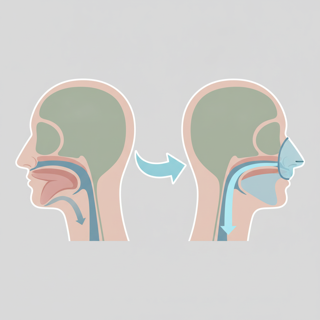 저소음 양압기 추천: 수면무호흡증 관리를 위한 현명한 선택 가이드 - 양압기(CPAP/APAP) 기도 유지 원리 설명 그림