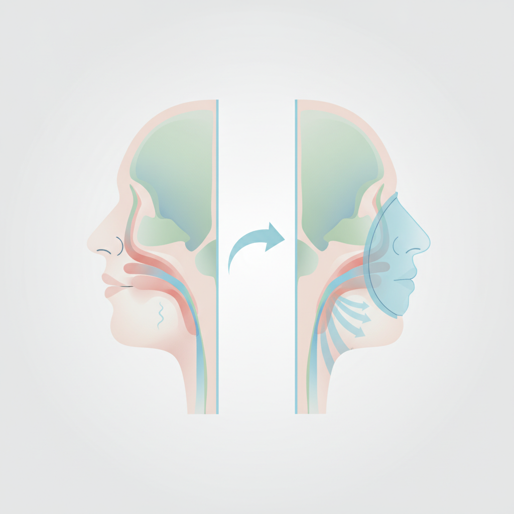 저소음 양압기 추천: 숙면을 위한 나만의 맞춤 가이드 - 양압기(CPAP/APAP) 기도 유지 원리 설명 그림
