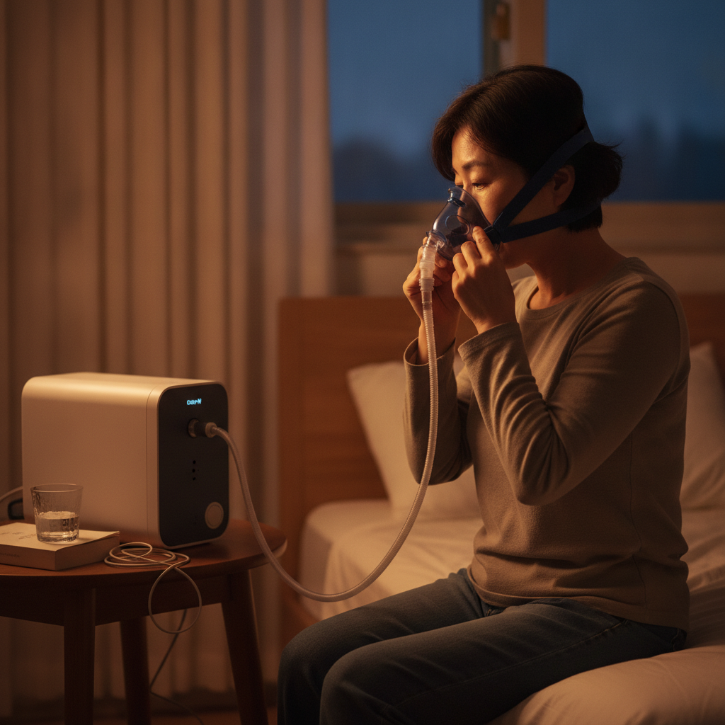 저소음 양압기 추천, 숙면을 위한 현명한 선택 가이드 - 양압기와 함께하는 저녁 루틴 장면