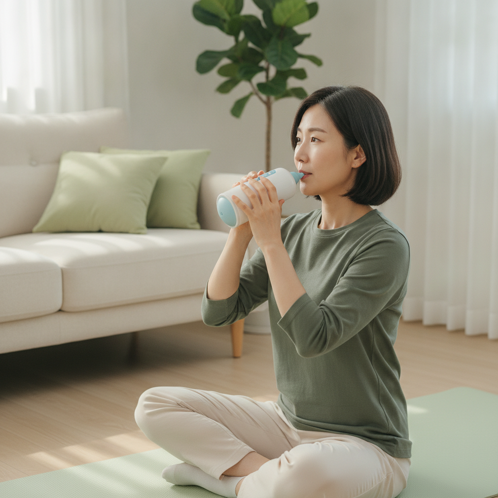 폐활량 늘리는 운동 - 저항 호흡 운동 루틴 장면
