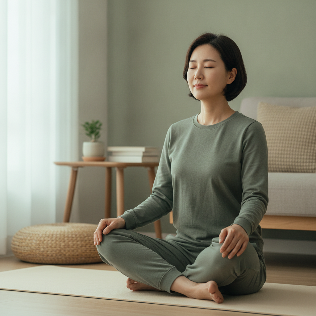 호흡근 운동, 코골이와 수면무호흡 관리를 위한 매일의 습관 - 호흡 운동하는 사람 대표 사진